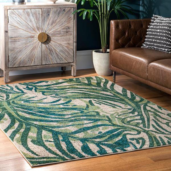 Nuloom Cali Abstract Leaves Area Rug Green