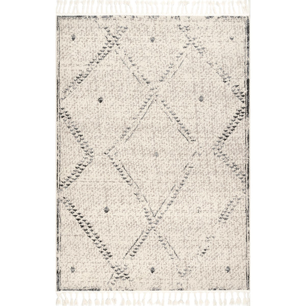 nuloom Camilla Moroccan Tassel Rug Ivory