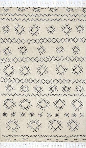 nuloom Camille Tribal Tassel Rug Area Rug Ivory