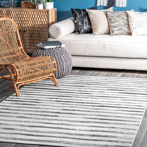Nuloom Cassidy Modern Stripes Area Rug Grey