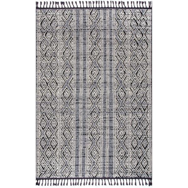 Nuloom Chenoa Striped Tribal Tassel Ivory