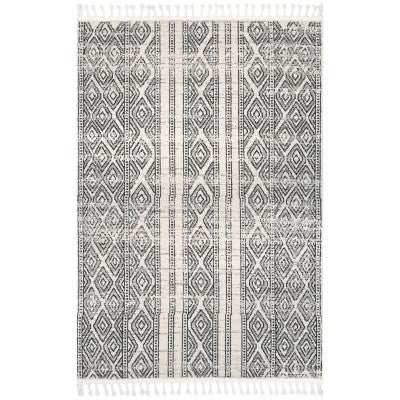 nuloom Chenoa Striped Tribal Tassel Ivory