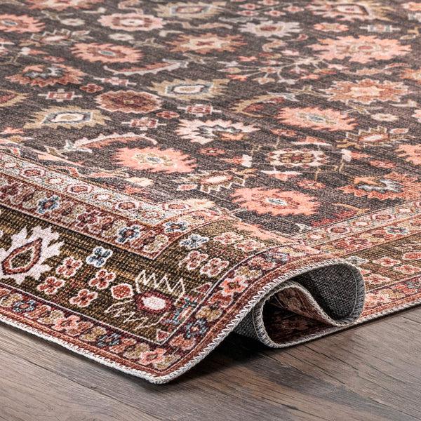 Nuloom Claire Washable Floral Area Rug Beige