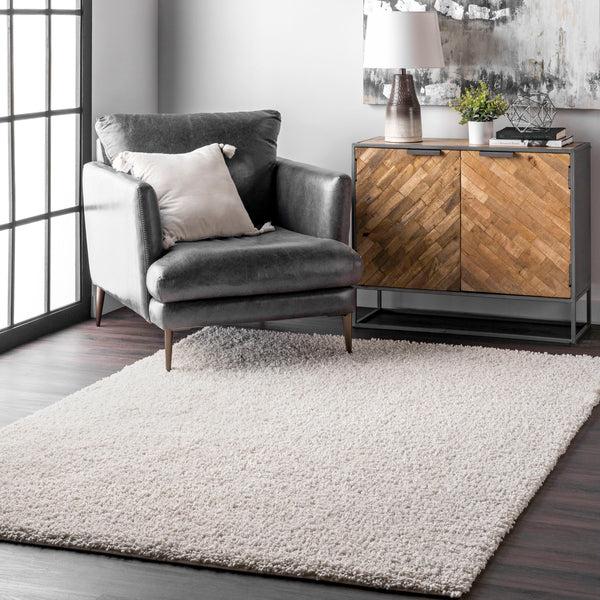 Nuloom Clare Solid Shag Area Rug White