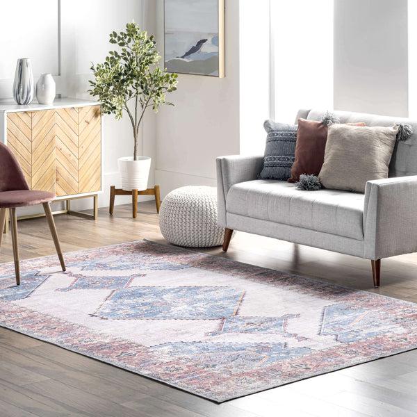 Nuloom Classic Vintage Washable Area Rug Blue