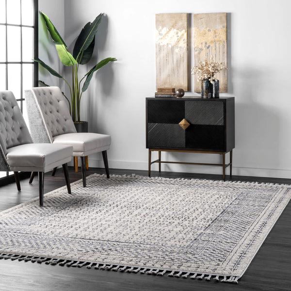 Nuloom Claudia Diamond Tassel Area Rug Gray