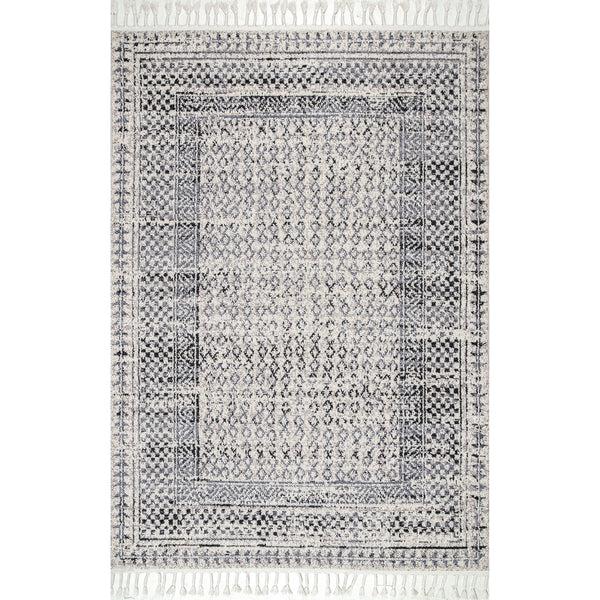 nuloom Claudia Diamond Tassel Area Rug Gray