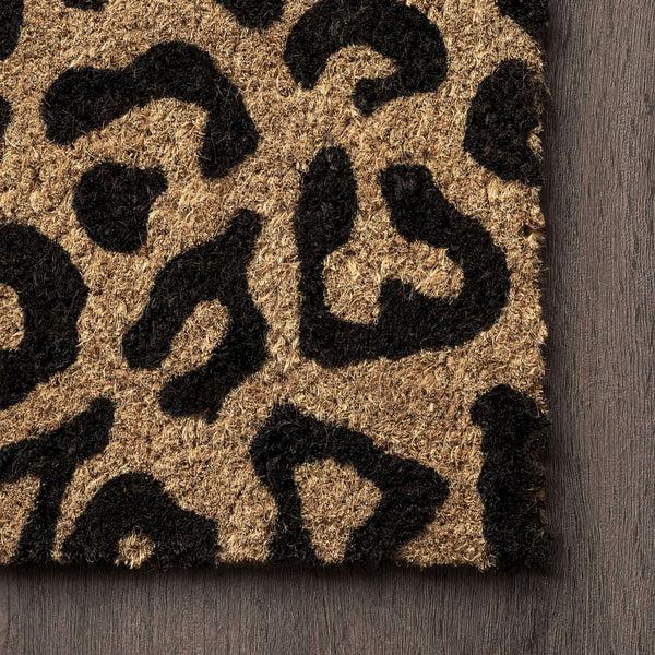 Nuloom Coir Leopard Print Doormat Natural