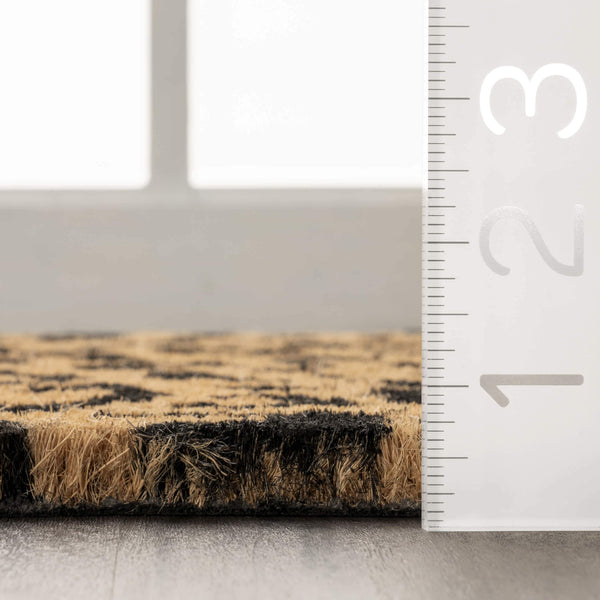 Nuloom Coir Leopard Print Doormat Natural