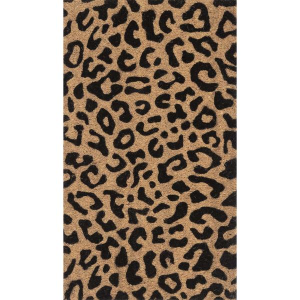 nuloom Coir Leopard Print Doormat Natural