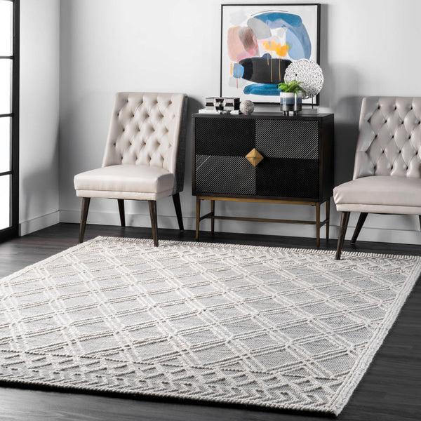 Nuloom Contemporary Trellis Natti Area Rug Gray