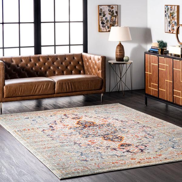 Nuloom Distressed Persian Sarita Area Rug Grey