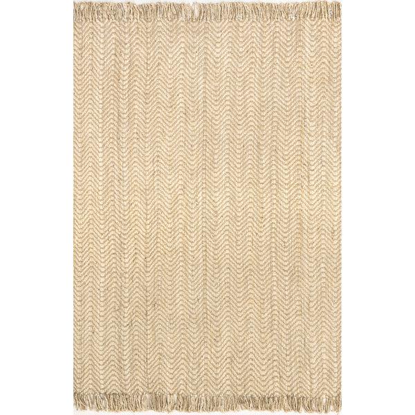 nuloom Don Chevron Jute Tasseled Area Rug Natural
