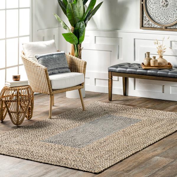 Nuloom Draya Casual Braided Jute Area Rug Gray
