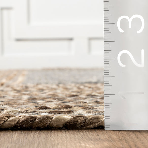 Nuloom Draya Casual Braided Jute Area Rug Gray