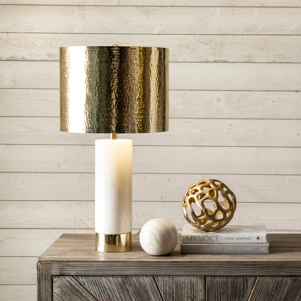 Nuloom Edina 23" Marble & Iron Table Lamp Brass