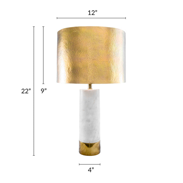 Nuloom Edina 23" Marble & Iron Table Lamp Brass