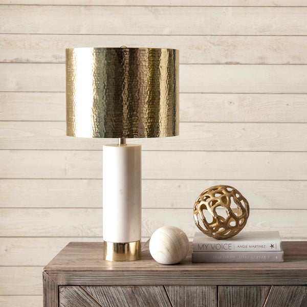 Nuloom Edina 23" Marble & Iron Table Lamp Brass
