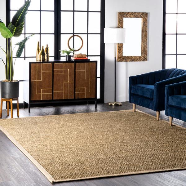 Nuloom Elijah Seagrass With Border Area Rug Beige