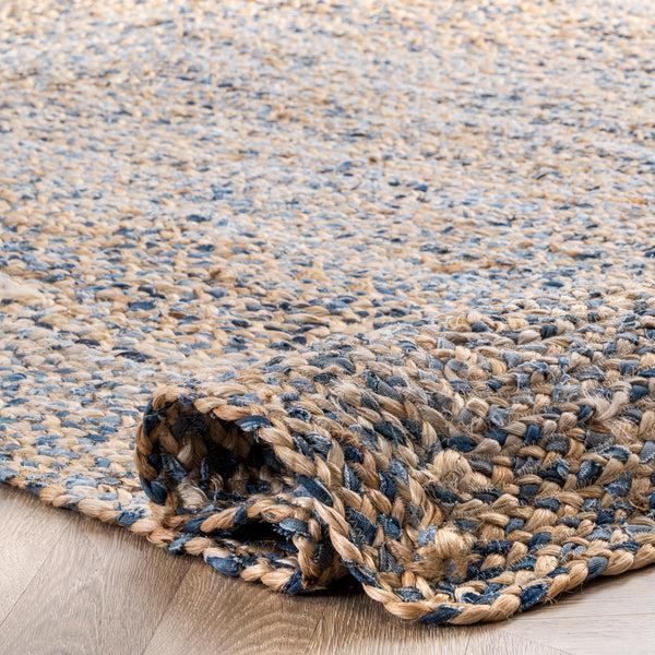 Nuloom Eliz Braided Denim And Jute Area Rug Blue