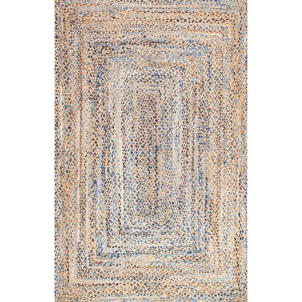 nuloom Eliz Braided Denim and Jute Area Rug Blue