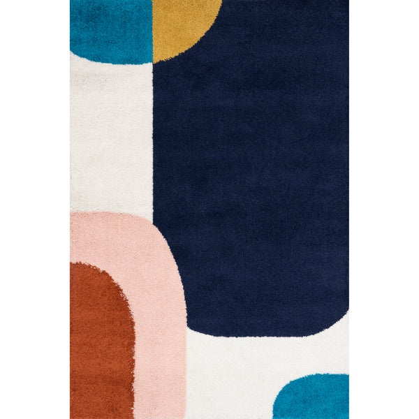 nuloom Ellyn Abstract Shapes Shag Area Rug Blue