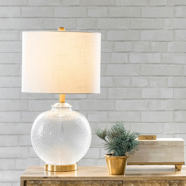 Nuloom Elmira 23" Glass Table Lamp Brass