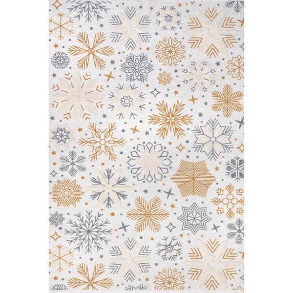 nuloom Eloide High-Low Snowflake Area Rug White