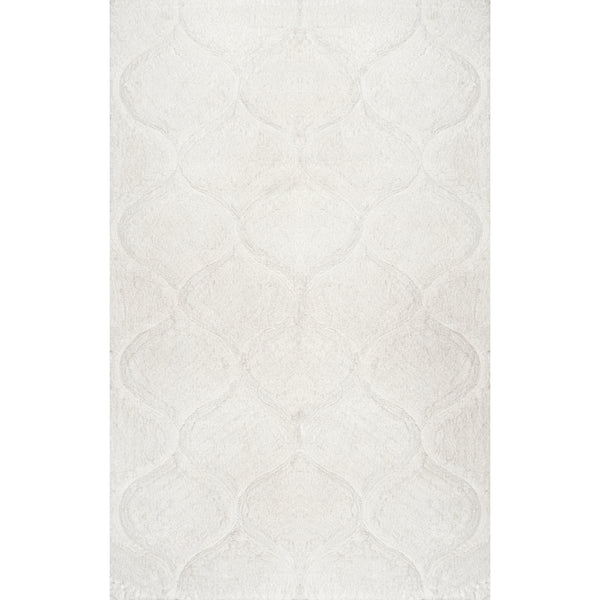 nuloom Elsie Contemporary Shag Area Rug White