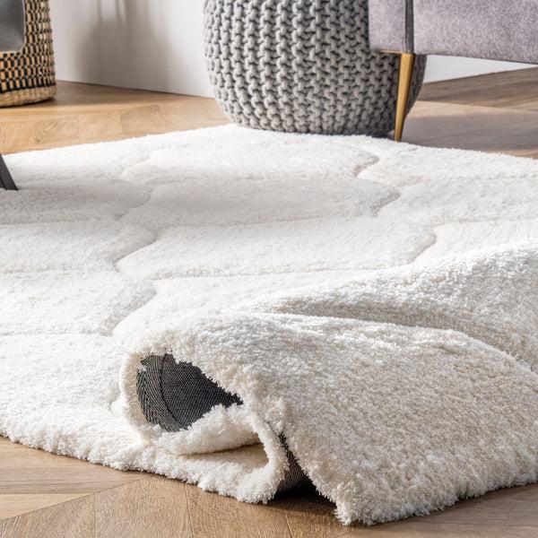 Nuloom Elsie Contemporary Shag Area Rug White