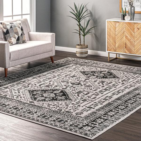 Nuloom Emily Traditional Medallion Area Rug Gray
