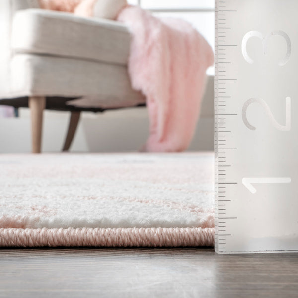 Nuloom Emmie Flying Unicorn Nursery Area Rug Pink