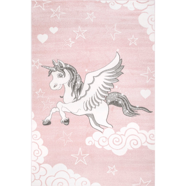 nuloom Emmie Flying Unicorn Nursery Area Rug Pink