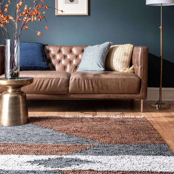 Nuloom Esperanza Leather Modern Abstract Natural