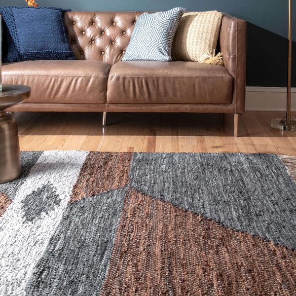 Nuloom Esperanza Leather Modern Abstract Natural