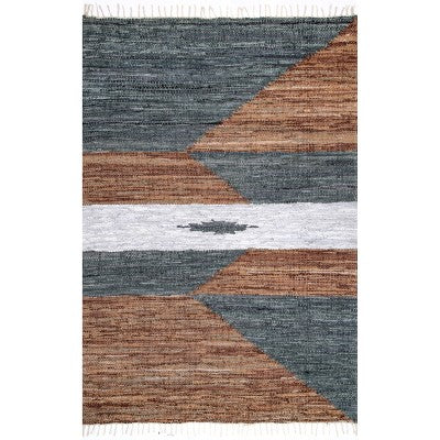nuloom Esperanza Leather Modern Abstract Natural
