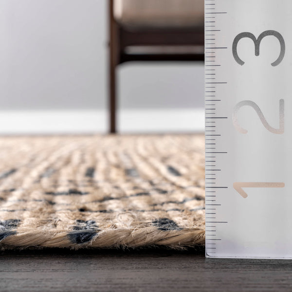 Nuloom Ethnic Striped Jute Area Rug Gray