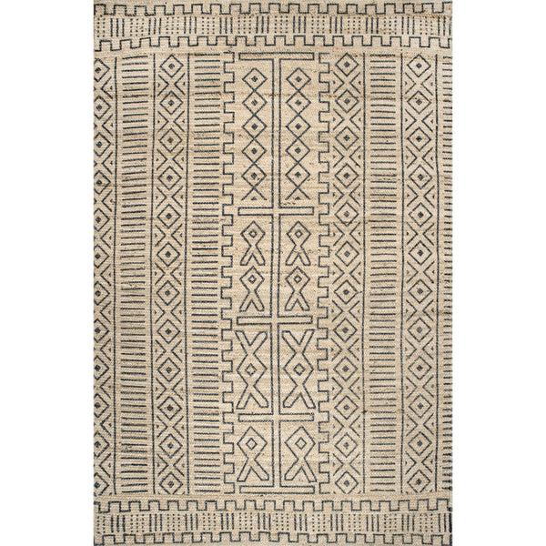 nuloom Ethnic Striped Jute Area Rug Gray