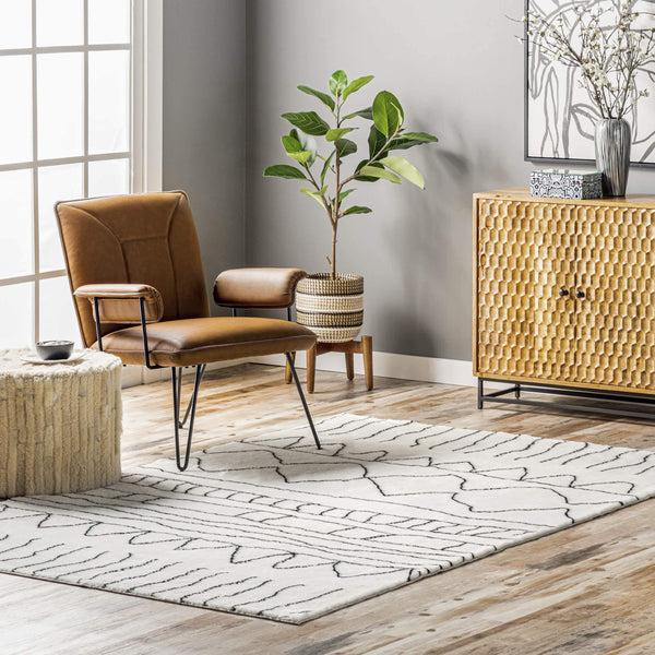 Nuloom Ethnic Striped Washable Shag Area Rug Black