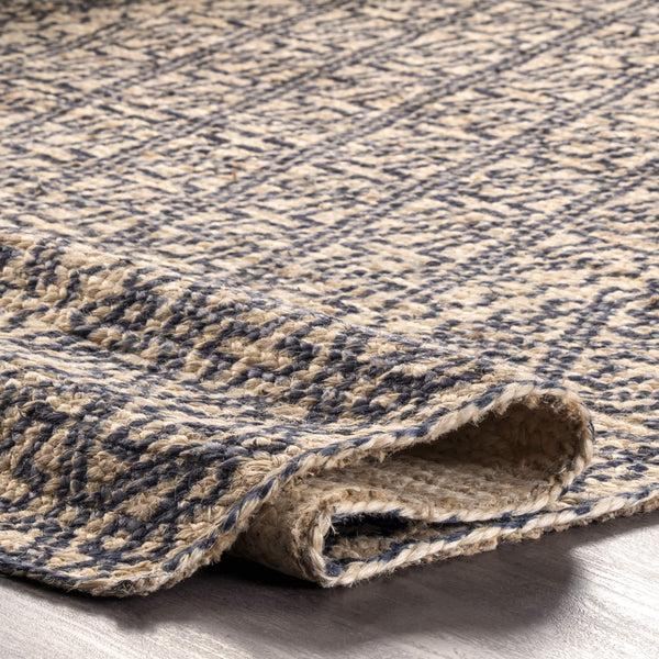 Nuloom Ethnic Trellis Jute Area Rug Blue