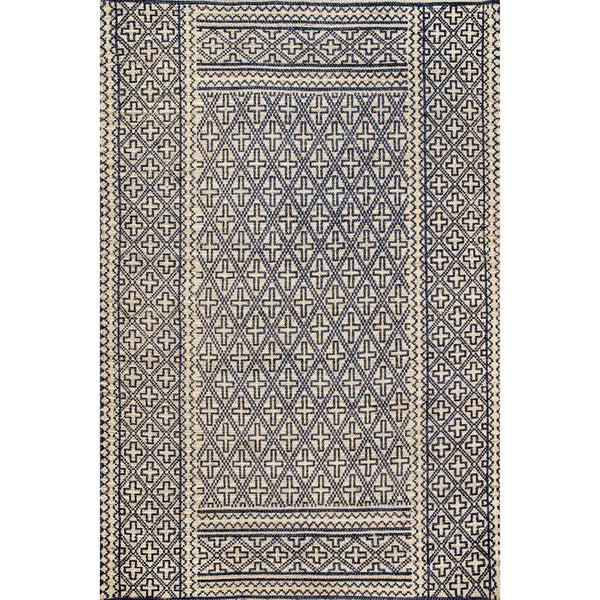 nuloom Ethnic Trellis Jute Area Rug Blue