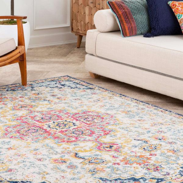 Nuloom Everleigh Floral Crowned Medallion Beige