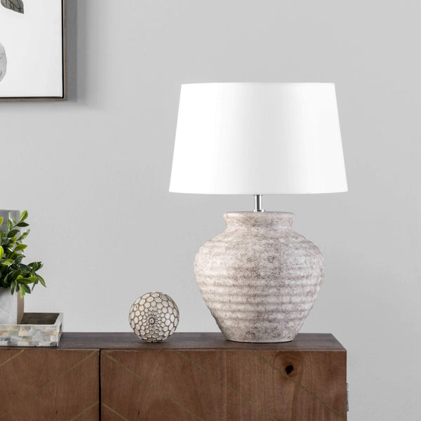 Nuloom Fano 20" Ceramic Table Lamp Antique White