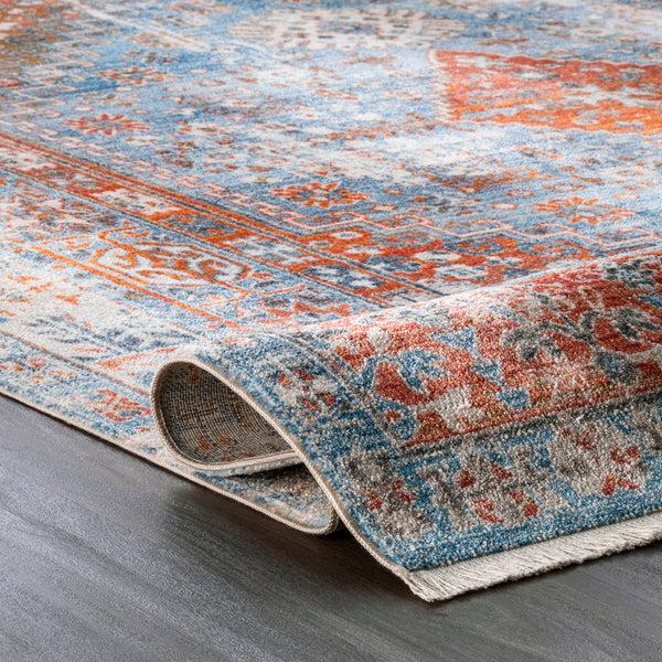 Nuloom Farley Medallion Fringe Area Rug Blue