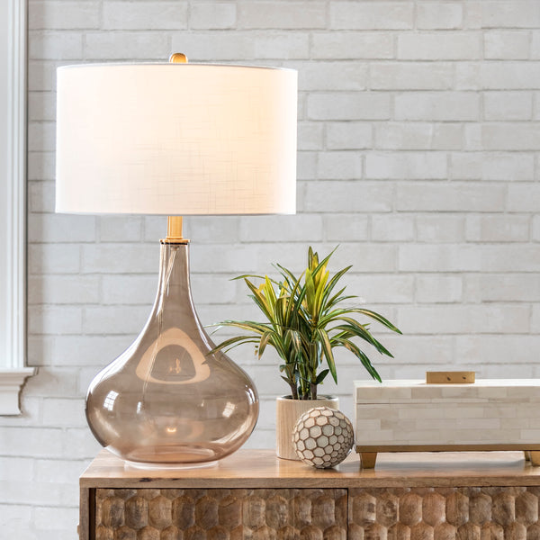 Nuloom Farrell 26" Glass Table Lamp Amber