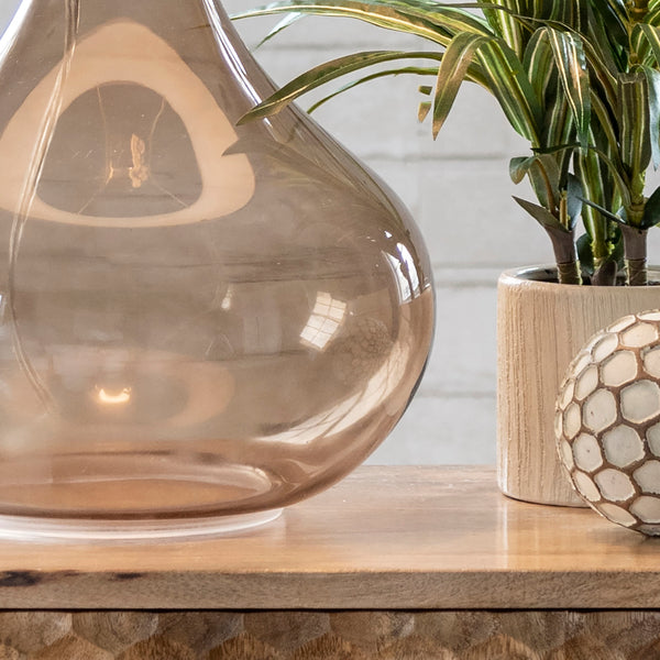 Nuloom Farrell 26" Glass Table Lamp Amber