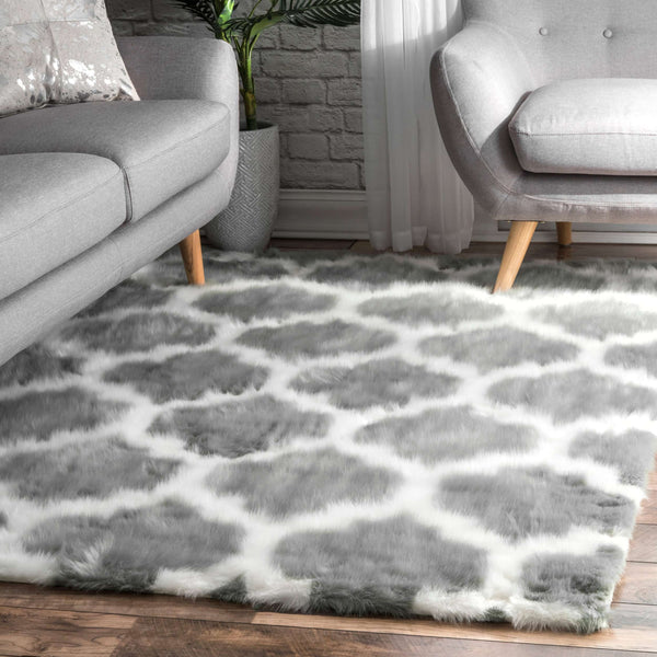 Nuloom Faux Sheepskin Shaunna Grey