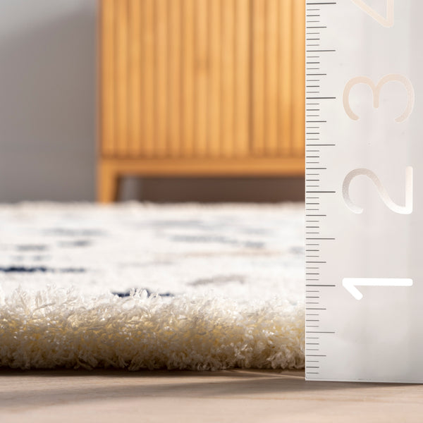 Nuloom Fern Modern Terrazzo Fringe Area Rug Blue