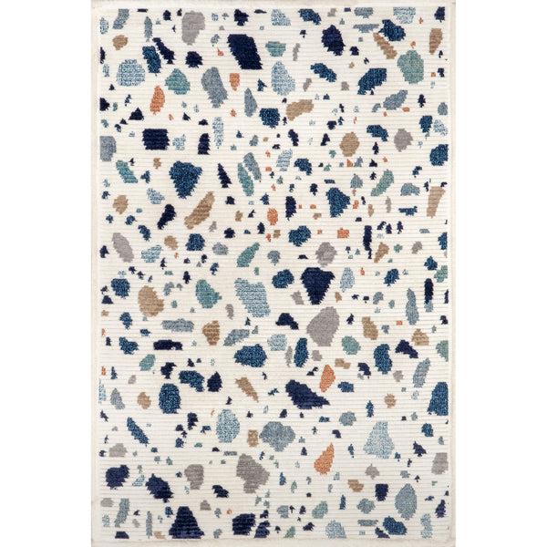 nuloom Fern Modern Terrazzo Fringe Area Rug Blue