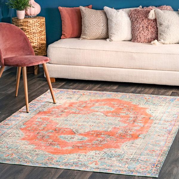 Nuloom Flatweave Medallion Karol Area Rug Rust